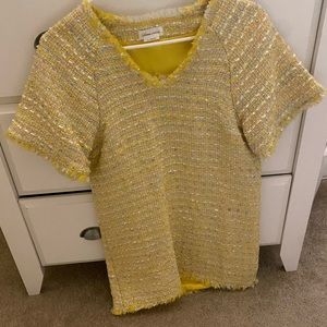 Lovers + Friends yellow tweed dress